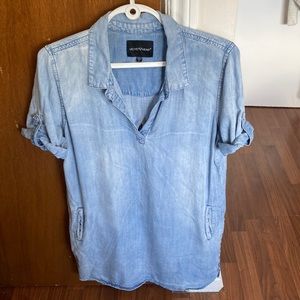 Faux Denim Shirt Dress
